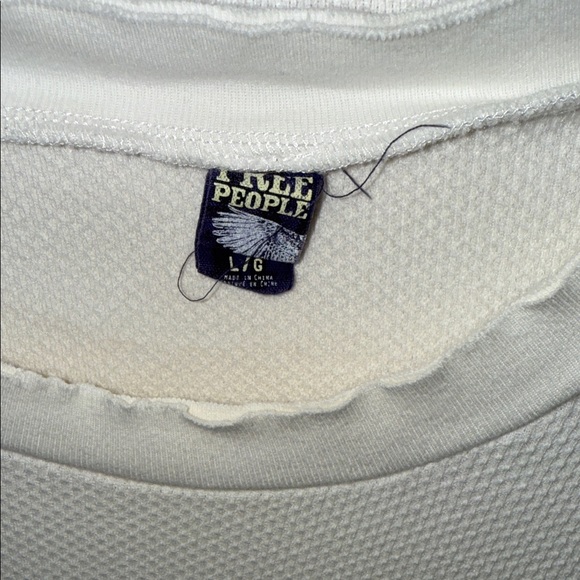 Free People Thermal Moto White Long Sleeve Top - Picture 2 of 3